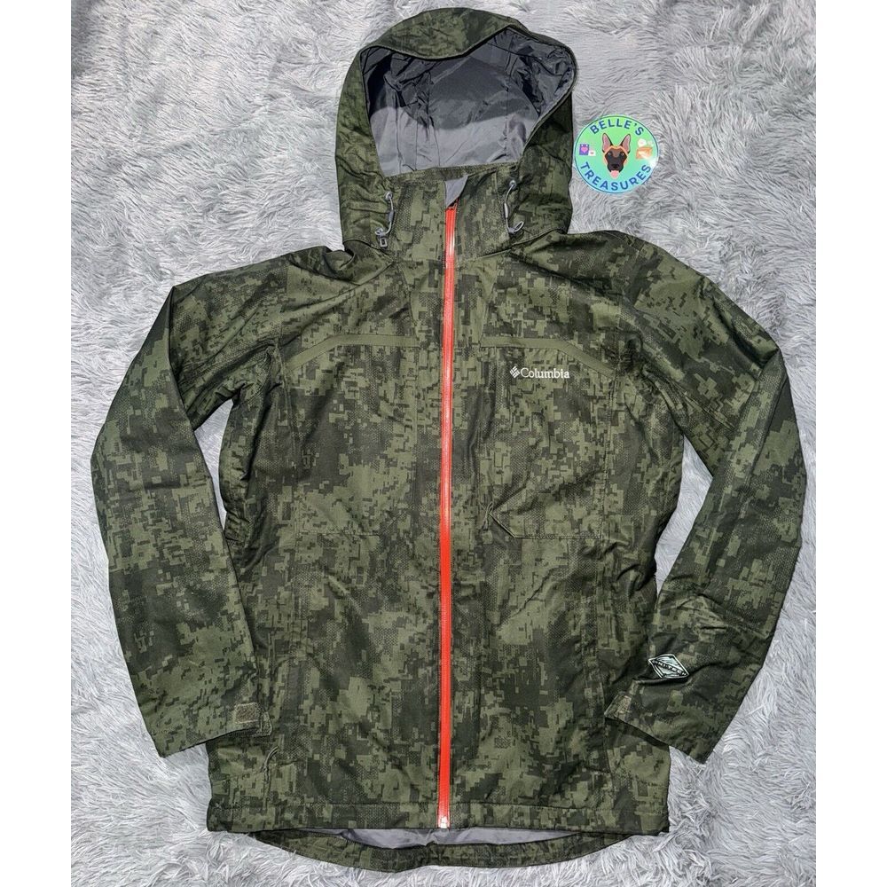Columbia Men's Small Nordic Point II‎ Interchange Jacket Green Camo Omni-Tech